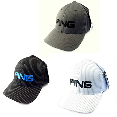 Ping 2015 Pinstripe Structured Golf Hat Flexfit Cap NEW