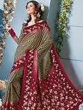 Indian Fashionable Belly Dance Dress Grey Art Silk Saree Sari with Unstitched Blouse