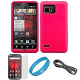 Hot Pink Premium Soft Silicone Skin Cover for Verizon Wireless Droid Bionic ....