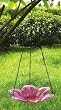 Fluted Floral Hanging Glass Birdbath