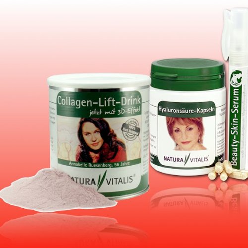 Natura Vitalis 800g Collagen 3D & 180 Hyalurons&auml;urekapseln + 1 Stick Preisvergleich