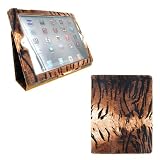 Portfolio Leather Case for iPad 2 2nd Generation Animal Series - [TIGER Print] with Built-in Stand + Screen Protector