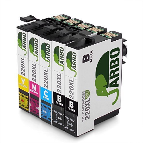 JARBO 1 Set+1 Black Replacement for Epson 220 Ink Cartridge High Capacity Worked with Epson WF-2650 WF-2630 WF-2660 WF-2750 WF-2760 XP-320 XP-420 XP-424