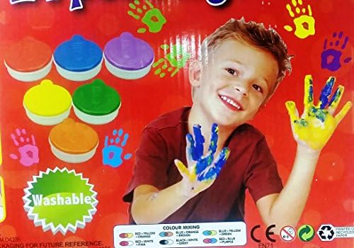 123 TOYS Kids Washable Finger Paints. 24 Small Cups with Excited Fun Colors