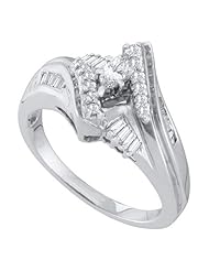 0.43CTW DIAMOND MARQUISE CENTER BRIDAL RING