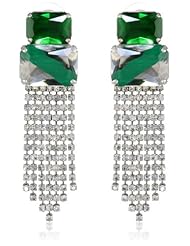 Noir Jewelry Chrysler Rectangle Fringe Earrings