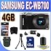 Samsung EC-WB700 Digital Camera with 14 MP and 18x Optical Zoom (Black) + 4GB SDHC Memory + SDHC Card Reader + Memory Card Wallet + Shock Proof Case w/Strap + LCD Screen Protectors + Accessory Kit!