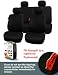 FH-FB050114 Flat Cloth Univerisal Car Seat Covers 2 Front Bucket Covers and 1 Solid Bench Cover Black Color