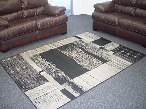 Metro 9318 Area Rug Carpet Contemporary Modern Abstract (5x7, 874 Grey)