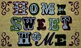 STC Hand Tufted Coir Door Mat with Anti-slip Backing, Home Sweet Home Design, 45x75cm