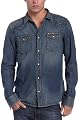Diesel Men's Stretch Woven Shirt,Blue,XX-Large