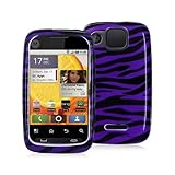 MOTOROLA CITRUS WX445 BLACK / PURPLE ZEBRA PATTERN CASE