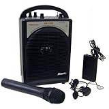Hisonic HS120B Portable PA System with Wireless Microphones, Black