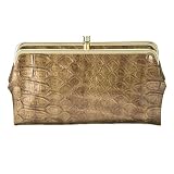 Target Exotic Double Frame Clutch Tan