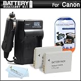 2 Pack Battery And Charger Kit For Canon PowerShot S100 12.1 MP Digital Camera Includes 2 Extended Replacement (1200Mah) NB-5L Batteries + Ac/Dc Rapid Travel Charger + LCD Screen Protectors + MicroFiber Cleaning Cloth