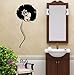 Wall Vinyl Decal Home Decor Art Sticker Sexy Girl Face Short Curly Hair Flower in Hair Beauty Hair Salon Room Removable Stylish Mural Unique Design