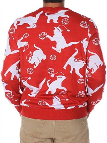 Men's Cats Playing With Yarn Christmas Sweater Size M