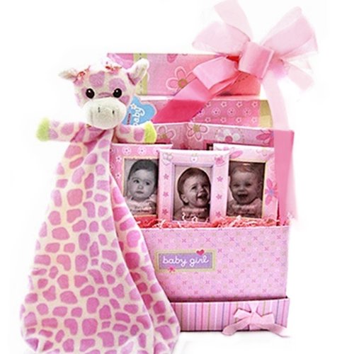 Keepsake Memory Book & Photo Album New Baby Girl Gift Set - Shower Gift Idea for Newborns
