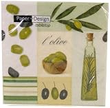3 packs of Olive theme Italian design cocktail napkins, pack of 20