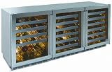 Perlick Signature HP72WWWS 72 Wine Reserve with 19 cu.ft. Capacity, 138 Bottle Capacity, 3 Individual Temperature Zones and 17 Full-Extension Shelves: Freestanding