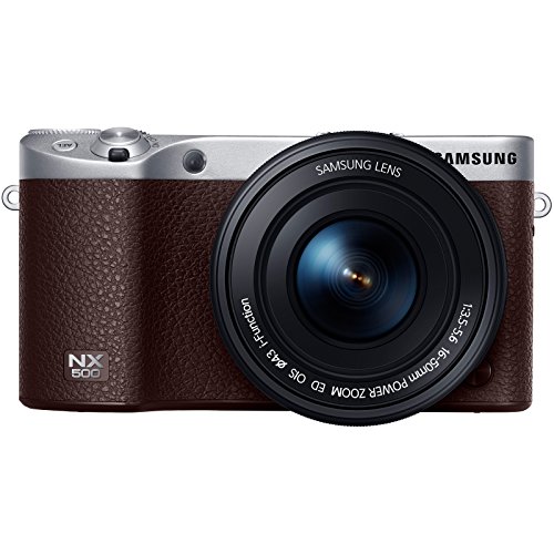 Samsung NX500 Smart Wi-Fi 4K Digital Camera & 16-50mm Lens (Brown) with 32GB Card + Case + Flash + Battery + Tripod + Filter + Tele/Wide Lens Kit