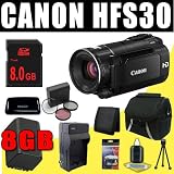 Pocket Video Camera Canon VIXIA HF S30 Flash Memory Camcorder BP819 Battery/Charger 8GB Filter Kit DavisMAX Saver Bundle