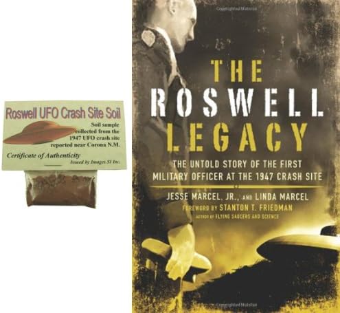 Roswell Soil Sample and book "The Roswell Legacy" by Jesse Marcel Jr. and Linda Marcel