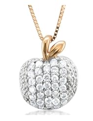 10k Rose Pink Gold Apple Diamond Pendant Necklace (GH, I1-I2, 0.28 carat)