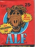 Alf 2nd Series Trading Cards with New Boullabaseball Card Inside! (5 Cards, 1 Sticker, 1 Stick Bubble Gum)