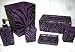 Hinata Collection Zebra 6-Piece Purple/Black Ceramic Bathroom Accessory set