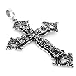 Large Sterling Silver Vintage Cross Pendant