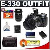Olympus Evolt E330 7.5MP Digital SLR Camera + Olympus 14-45mm Zuiko Lens + Olympus 40-150mm Zuiko Lens + Transcend 2GB 133X CompactFlash Card + Spare Replacement Battery for Olympus BLM-1 + Cameta Incognito 1000 Deluxe SLR Gadget Bag (fits E300, E330, E410, E500 & E510)