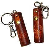Special Chapstick/toothpick Holder for Men, Handmade By Genuine Leather, Big Bird Pattern Embossed, a Pair Set (Two Pieces) Per Order.