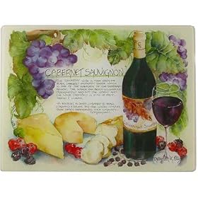 Cabernet Heavy thick glass tempered large cutting board, European design by Jason