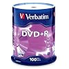 Verbatim 95098 4.7 GB up to16x Branded Recordable Disc DVD+R 100 Disc Spindle