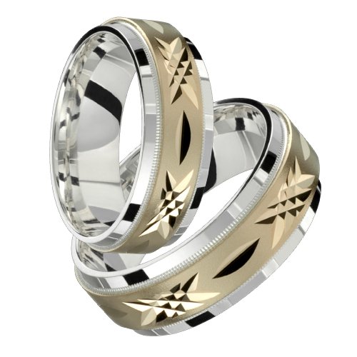 Salvatore – Beautiful Two Tone Comfort Fit Wedding Band for Him & Her! Custom Made! Choose your Size.