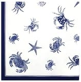 Durable Hand Woven 100% Cotton Silk Screen Print Nautical Tablecloth 60x60