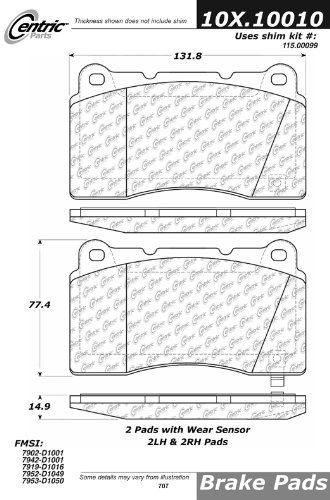 Centric Parts, 100.10010, OEM Brake Pads