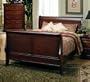 Queen Size Sleigh Bed in Quality Oak Wood Finish