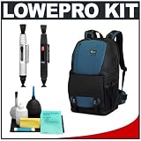 Lowepro Fastpack 350 Backpack Camera Case (Arctic Blue) + Lenspen Lens Cleaning System + Lenspen DigiKlear LCD Cleaner + 6-Piece Cleaning Kit for Digital SLR Cameras