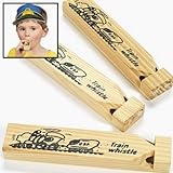 Rhode Island Novelty Wood Train Whistles (12 Pack), 5 3/4"