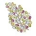 14K Multi-Gemstone & Diamond Leaf Pin