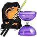 Cyclone Quartz Diabolo (Purp) - Triple Bearing Clutch Diablo - Juggle Dream Metal Hand Sticks & Firetoys Bag
