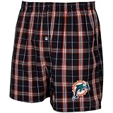 NCAA Miami Dolphins Elite Woven Boxer Shorts - Navy Blue (Large)