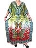 Caftan Designer Kaftan Butterfly Print V-neck Womans Dress, Mogul