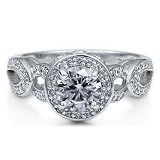 Sterling Silver 925 Round Cubic Zirconia CZ Halo Woven Band Ring - Nickel Free Valentine Engagement Ring