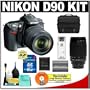 Nikon D90 Digital SLR Camera with 18-105mm AF-S DX VR Nikkor Lens [Outfit] + Nikon 70-300mm Lens + 16GB Cameta Bonus Accessory Kit