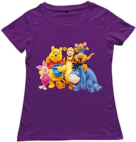 Female Winnie Pooh Custom 100% Cotton Pink T-Shirt By CWH