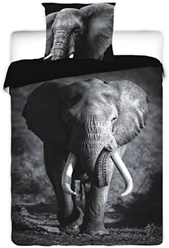 Elephant Wild Animal Single Twin Comforter Duvet Cover Bed Linen Set 100% Cotton