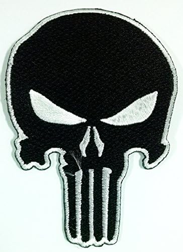 The Punisher Black Skull Patches 6.8x9.5 Cm Iron on Patch/embroidered Patch This Appliques Are Great for T-shirt...